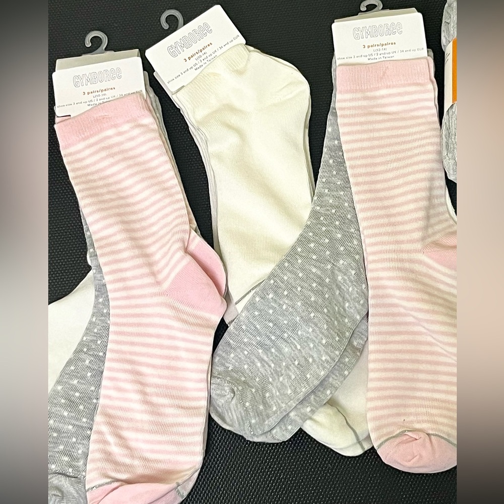 Gymboree Pink and Gray Casual Socks Set of 9 pairs